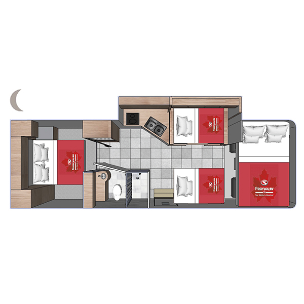 Class C Motorhome-XLarge (C-XLarge), , floor-plans-night image number 0